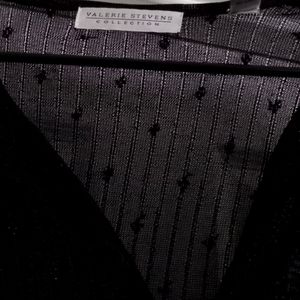 Ladies large BLK sequence top or sweater. Valerie Steven brand tiny beads stitch